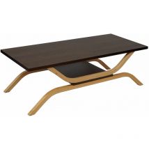 Meuble TV HHG-054, table TV table basse TV, 35x110x48cm, aspect chêne