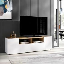 Dekit - Meuble tv Isola Blanc - Nordique 141,7 x 43,8 x 34,7 cm - Blanc - Nordique