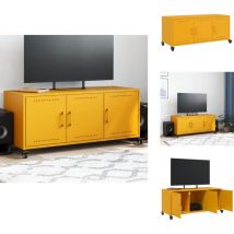 Meuble tv jaune moutarde 100,5x39x43,5 cm acier - Meuble tv - Meubles tv - Support tv - Unité tv