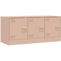 Lafomukea - Meuble tv rose 99x39x44 cm acier