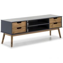 Vs Venta-stock - meuble tv java gris/cire avec une porte et 2 tiroirs