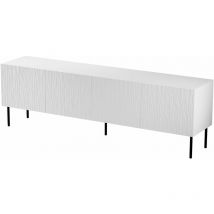 Bim Furniture - Meuble tv jungle 190cm 4D façade fraisée panneau mdf quatre portes blanc mat