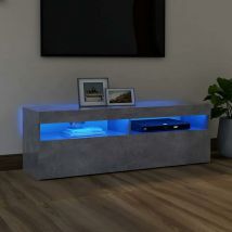 Meuble TV LED, Meuble TV,Meuble TV scandinaves,Meuble TV Moderne,Meuble TV avec lumières LED-Gris béton 120x35x40 cm
