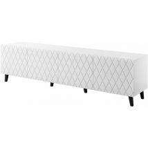 Bim Furniture - Meuble tv loco 200 cm 4D quatre portes panneau mdf façade fraisée blanc mat