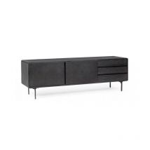 Iperbriko - Meuble tv mobile 160x40x50 en bois noir