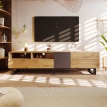 Ztforus - Meuble Tv Moderne Avec Blocage Des Couleurs Meuble Tv Avec Finition Grain De Bois 180cm