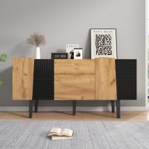 Sureh - Meuble tv moderne avec rangement pour téléviseur 60 pouces, Centre de divertissement en bois avec pieds en bois massif pour meuble tv, buffet