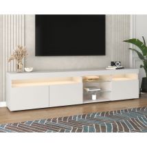 Weier moderner TV-Schrank, helles Panel, variable LED-Beleuchtung, Wohn- und Esszimmer 180cm