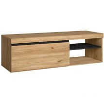 Meuble tv mod.NATURALE ''Chêne/Noir'', 1 porte et 2 logements, salon-séjour, 120x40x41cm - Skraut Home