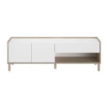 Parisot - Meuble tv - morphos - Décor blanc / Chene - 150 x 47,3 x 40 cm