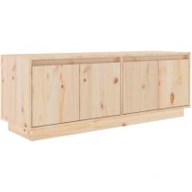 Helloshop26 - Meuble tv multimédia étagère télévision buffet téléviseur salle à manger salon chambre 110 x 34 x 40 cm bois de pin massif brun