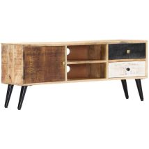 Meuble TV multimédia étagère télévision buffet téléviseur salle à manger salon chambre 115 x 30 x 47 cm bois massif de manguier brun