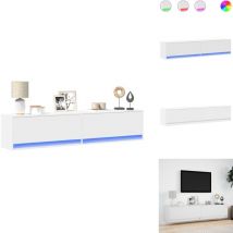 Vidaxl - Meuble tv mural avec led blanc 180x31x38 cm - Meuble tv Mural - Meubles tv Muraux - Meuble tv Flottant - Armoire tv Murale