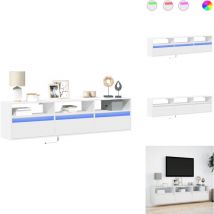 Vidaxl - Meuble tv mural avec led blanc 180x31x45 cm - Meuble tv Mural - Meubles tv Muraux - Meuble tv Flottant - Armoire tv Murale
