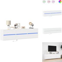 Vidaxl - Meuble tv mural avec led blanc 180x31x45 cm - Meuble tv Mural - Meubles tv Muraux - Meuble tv Flottant - Armoire tv Murale