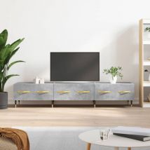 Jinlefu - vidaXL Meuble tv gris béton 150x36x30 cm bois d'ingénierie