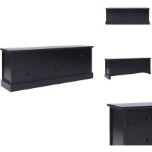 Vidaxl - Meuble tv Noir 108x30x40 cm Bois de Paulownia solide - Meuble Tv Noir - Meuble Tv Moderne - Meuble Tv Bois - Meuble Tv Rangement - Console Tv