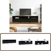 Meuble tv noir 150x30x44,5 cm bois d'ingénierie - Meubles Tv - Meuble Tv - Bureau Tv - Étagère Murale - Rangement Tv