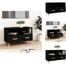 Vidaxl - Meuble tv Noir 80x36x50 cm Bois d'ingénierie - Meuble Tv - Meuble Audio - Support Tv - Unité Tv - Design Scandinave