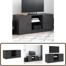 Vidaxl - Meuble tv noir 99x39x44 cm acier - Meubles Tv - Meuble Tv - Buffet Tv - Banc Tv - Armoire Tv