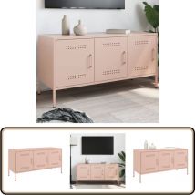 Vidaxl - Meuble tv rose 100,5x39x50,5 cm acier - Meubles Tv - Meuble Tv Industriel - Meuble Tv Rose - Meuble Tv Acier - Rangement Tv