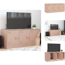 Meuble tv rose 99x39x44 cm acier - Meuble Tv - Meuble Television - Meuble Rose - Meuble Salle Séjour - Rangement Tv