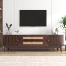 Jn.songs - Meuble tv en Bois Mixte avec Portes et Tiroirs Table tv Rustique Style Moderne et Minimaliste Marron