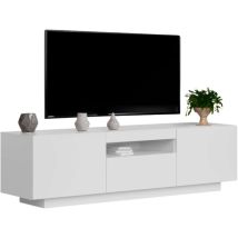 Miroytengo - Meuble tv Sami pour salon style contemporain en blanc avec 1 tiroir, 2 portes et niche centrale 150x41,6x37,3 cm