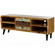 Meuble tv 170x45 Bois de récupération laqué Multicolore sixties 117 - multicolore