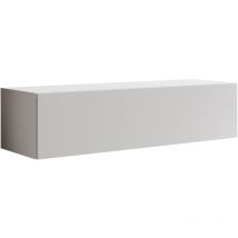 Muebles Bonitos - Meuble tv suspendu 1 porte Meuble tv de salon 120x30x40cm Modèle Berit 120x30 Blanc Finition brillante