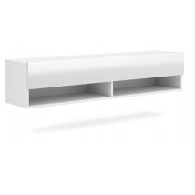 Vivaldi - Meuble Tv Suspendu 1 Porte Abattante 140x33x31 Cm Naturel - Lesli