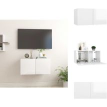 Vidaxl - Meuble tv suspendu Blanc brillant 60x30x30 cm - Meuble Tv Mural - Meuble Tv Suspendu - Rangement Tv - Unit Tv - Meuble Hifi