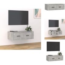Meuble tv suspendu Gris béton 80x36x25 cm Bois d'ingénierie - Meubles Tv Suspendus - Meuble Tv Gris - Meuble Tv Design - Meuble Tv Moderne