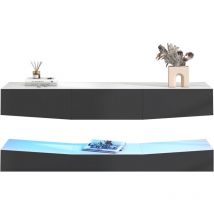 Meuble tv suspendu, meuble tv avec éclairage led, meuble tv suspendu mural, meuble tv flottant, console multimédia de divertissement, centre pour le