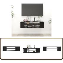 Meuble TV suspendu Noir 100x30x26,5 cm Bois d’ingénierie - Meuble Tv Suspendu - Meuble Tv Noir - Meuble Tv Design - Meuble Tv Moderne - Étagère Murale