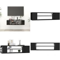 Meuble tv suspendu Noir 100x30x26,5 cm Bois d'ingénierie - Meuble Tv Suspendu - Meuble Tv Noir - Meuble Tv Design - Meuble Tv Moderne - Étagère