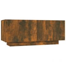 Bonnevie - Meuble tv, Étagère tv, Meuble de Salon, Chêne fumé 100x35x40 cm Bois d'ingénierie OIB3416E