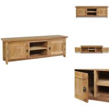 Meuble TV teck massif 120x30x40 cm - Meuble Tv - Meuble Colonial - Meuble Teck - Meuble Rangement - Meuble Audiovisuel