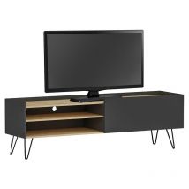 meuble tv veronica en gris foncé-naturel 120x33x49,5 cm