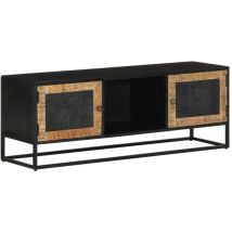 Meuble TV,Banc TV Moderne,Meuble de Rangement 110x30x40 cm bois massif de manguier et fer CFW264132