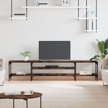 Meuble TV,Banc tv Moderne,Meuble de Rangement chêne fumé 201x35x45 cm bois d'ingénierie et fer CFW719636
