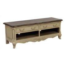 Meuble Tv/Hifi 2 Tiroirs - Bois - Beige - Interior's