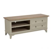 Meuble Tv/Hifi 2 Tiroirs - Bois - Beige - Interior's