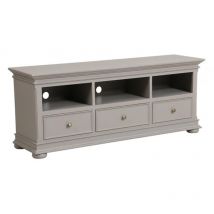 Meuble Tv/Hifi Avec 3 Rangements - Bois-MDF - Blanc - Interior's
