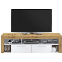 1000brico - Meuble TV/Hifi vibio 2 - Décor Artisan chene et blanc - L180 x H52,8 x P41,3 cm - Fabriqué en Allemagne