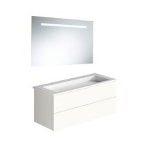 Meuble double vasque 120 cm Burgbad Cosmo blanc mat + miroir