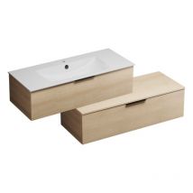 Burgbad - Meuble vasque 90 cm Olena en décalé chêne
