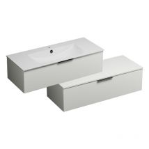 Burgbad - Meuble vasque 90 cm Olena en décalé blanc