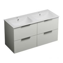 Burgbad - Meuble double vasque 120 cm Olena blanc brillant