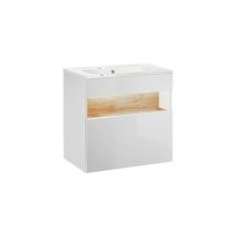 Meuble vasque Salle de bain +Lavabo 80x46x68cm BAHAMA BLANC 821 moderne de haute qualité